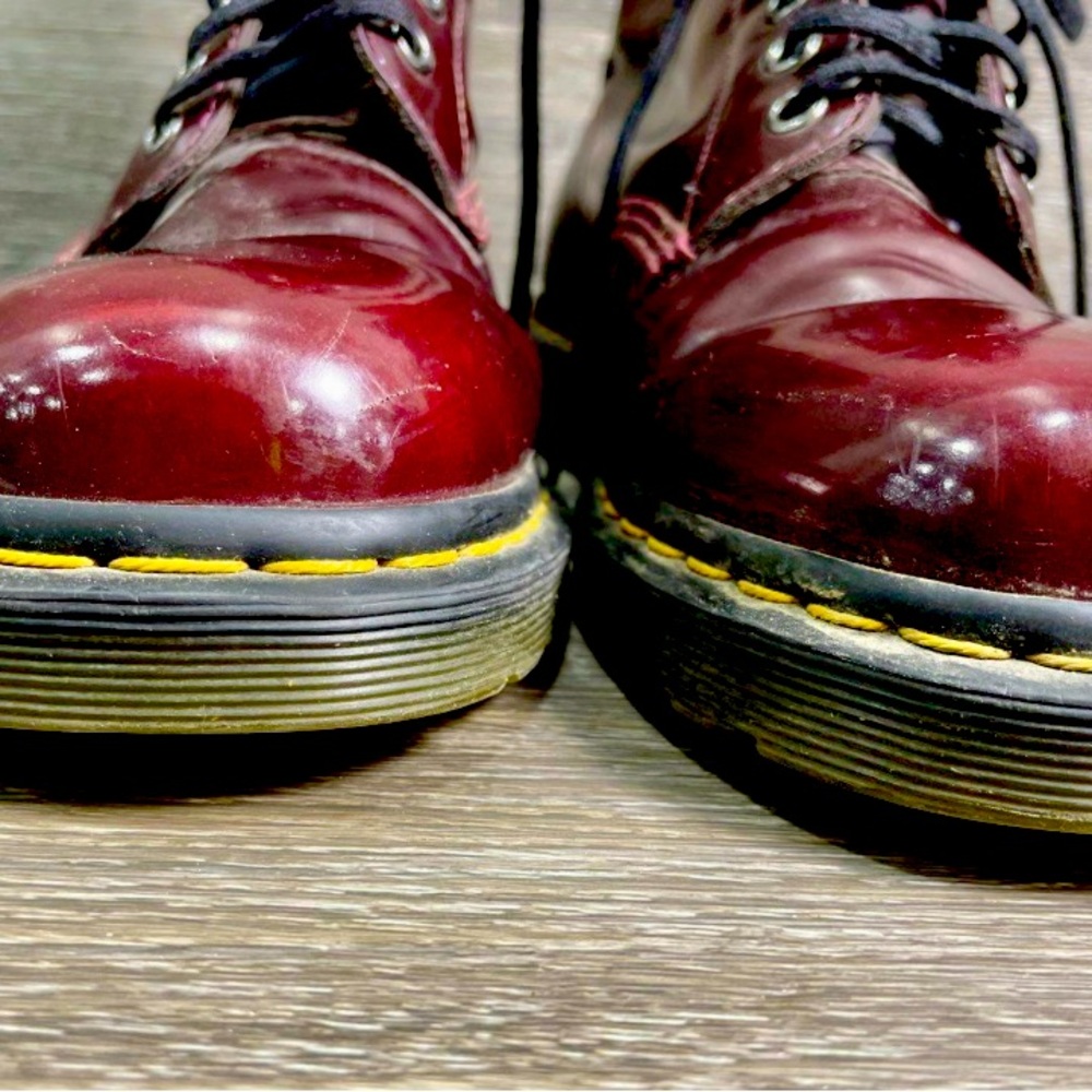 Dr. Marten's Doc Martens Airwair Maroon Leather Combat Ankle Boots Men's US 9